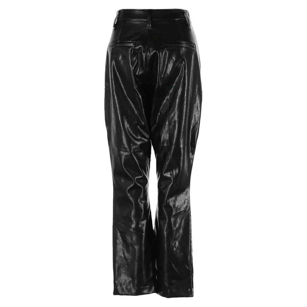 Abercrombie & Fitch Women's Faux Leather High Rise Boot Cut Pants, 27” (4)